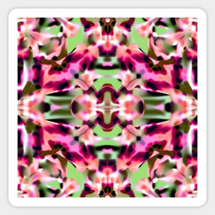 Pink and Green Trippy Kaleidoscope Design Sticker